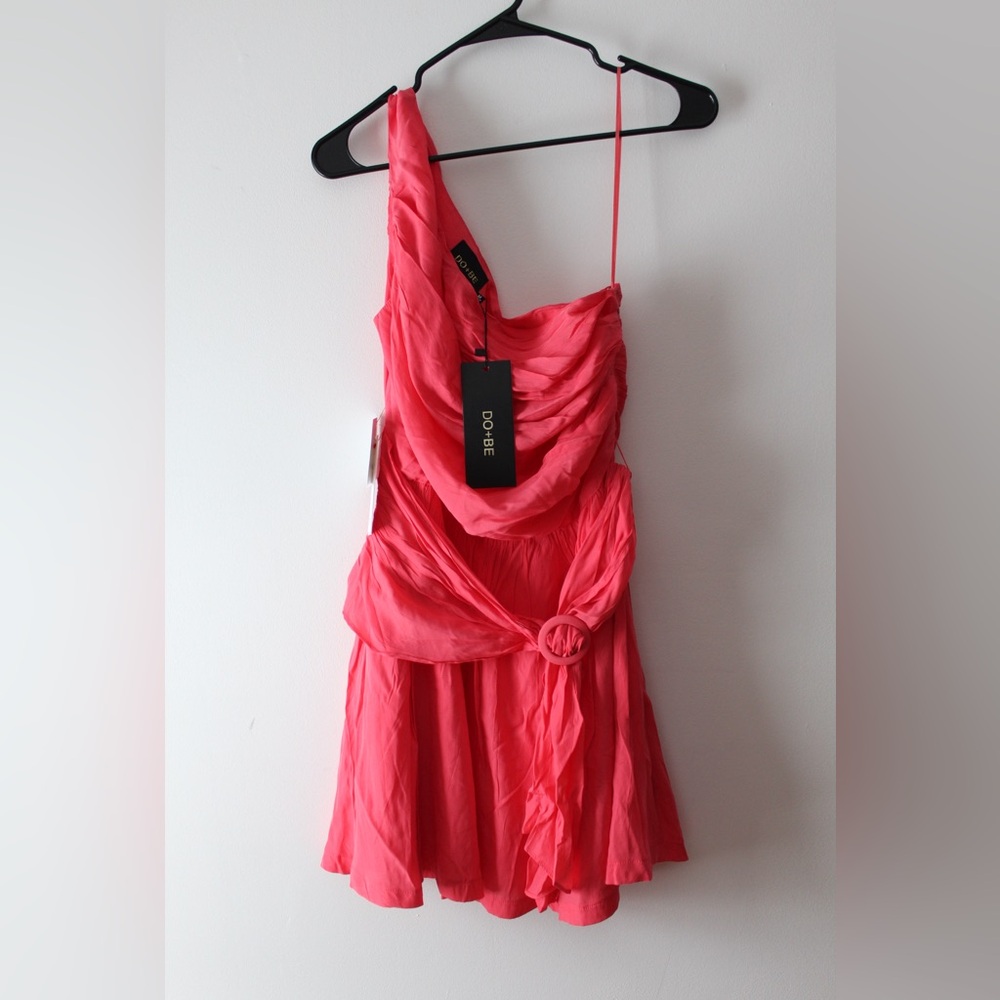 DO+BE Vibrant Pink One-Shoulder Dress